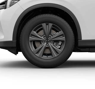 The 18-inch wheels of the all-new Mazda CX-60 in the Prime-Line grade