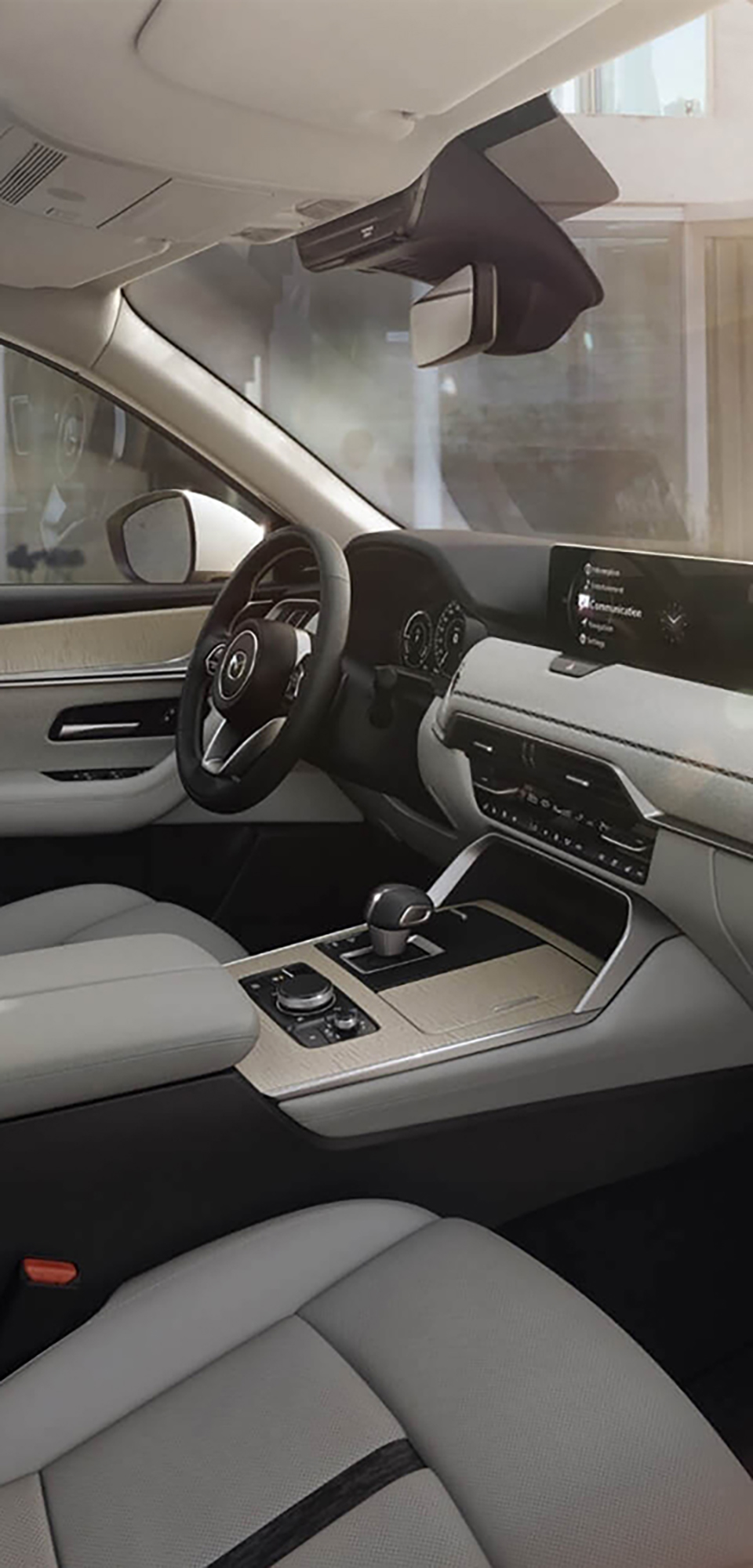 White interior of the all-new Mazda CX-60 Plug-in Hybrid SUV