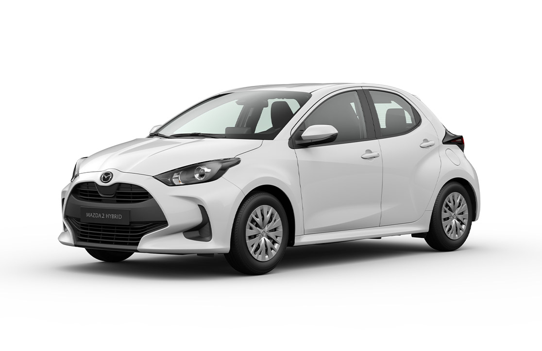 Lunar white Mazda2 Hybrid Pure grade