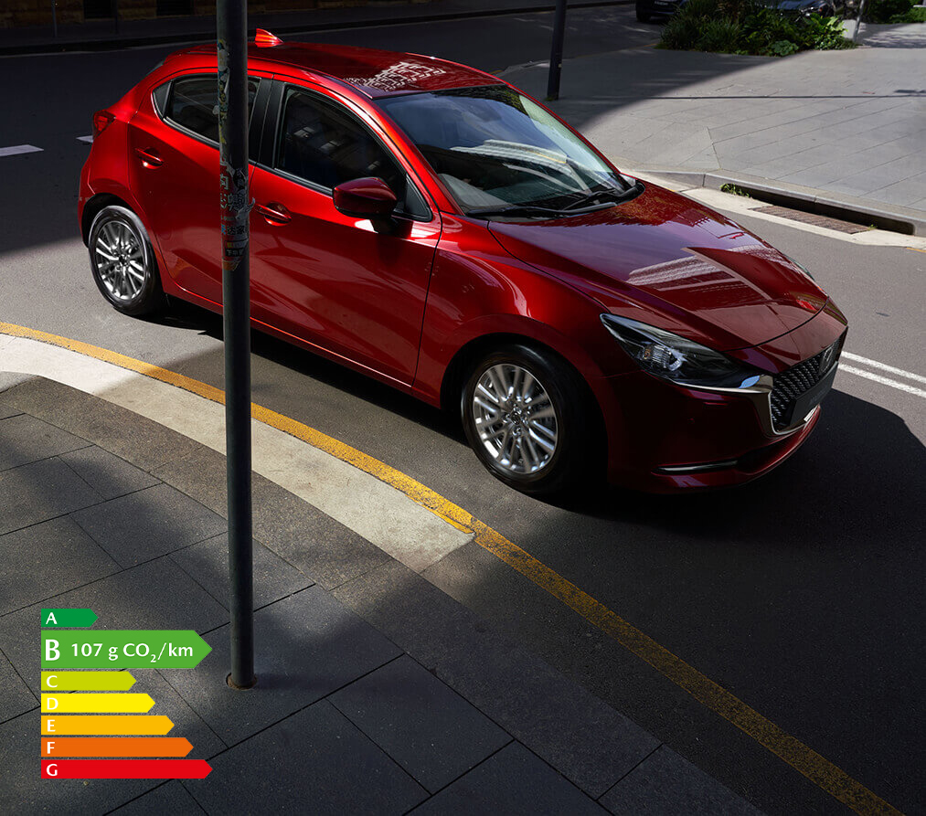 Mazda2 avec coloris extérieur Soul Red Crystal Métallisé