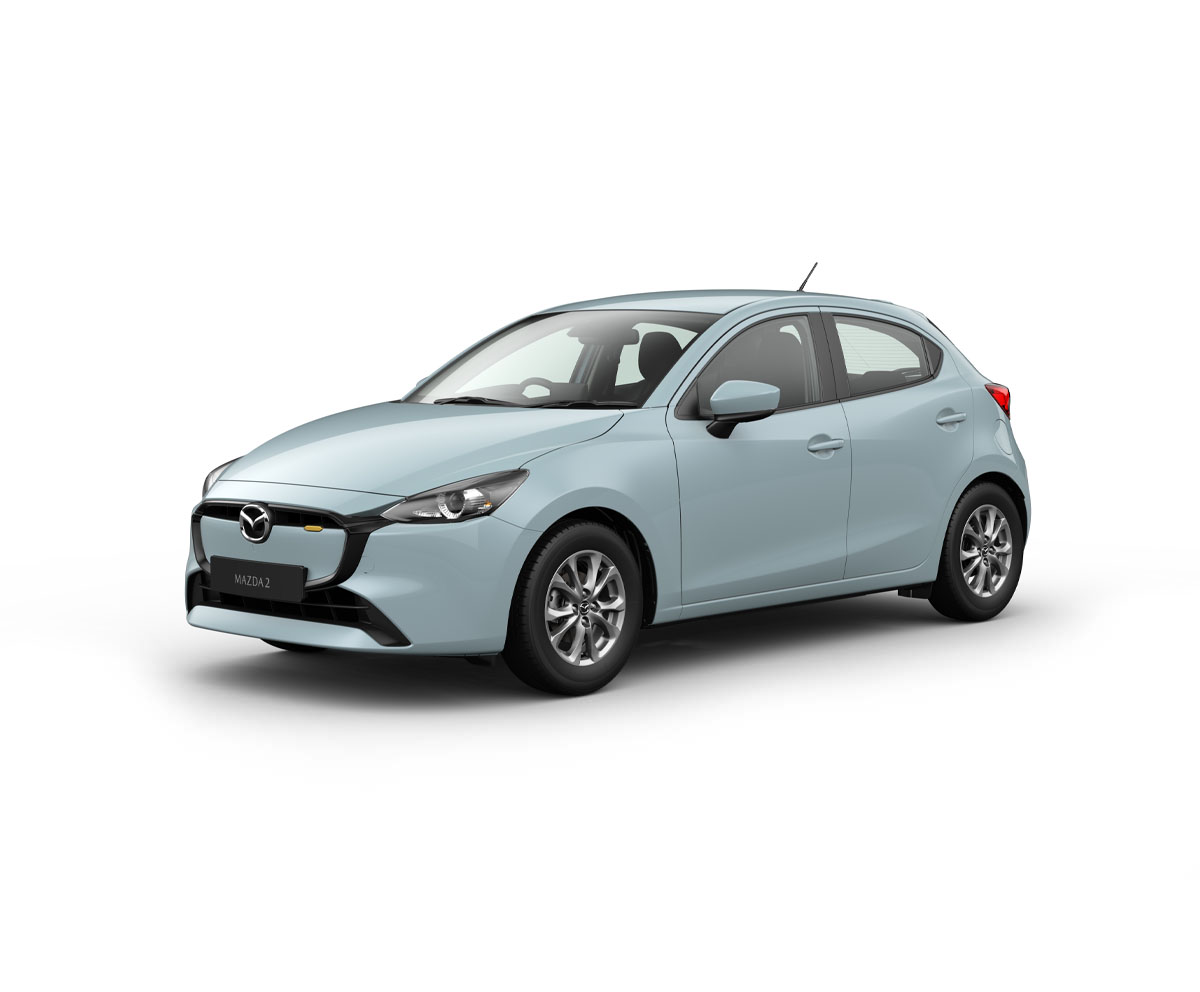 The Mazda2 in Air Stream Blue exterior colour in the Centre-Line grade