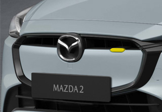 The Mazda2 front grill with Accent colour in Yellow