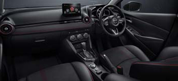 The interior of the Mazda 2. 
