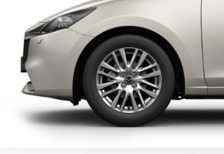 Cerchi in lega leggera 16” Bright della Mazda2 nella versione Exclusive-Line