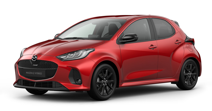 Mazda2 Hybrid i farven Formal Red