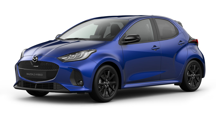 Mazda2 Hybrid i farven Glass Blue