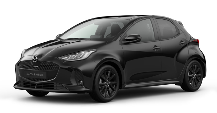 Mazda2 Hybrid i farven Opera Black