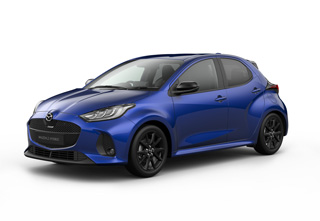 Mazda2 Hybrid in Glass Blue body color in Homura equipment