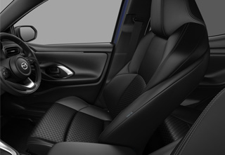 Fabric Seat with Synthetic leather side in the Mazda2 Hybrid Homura trim level