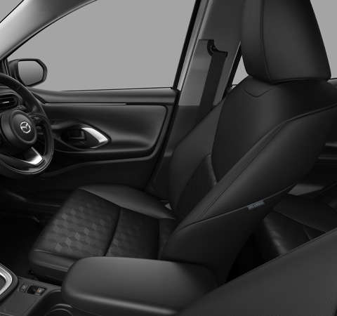 The Fabric Seat material (Mid new design) of the Mazda2 Hybrid