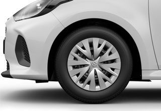 15 inch Steel wheels on the Mazda2 Hybrid in the Prime-Line trim level