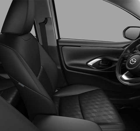 The Fabric Seat material (Mid new design) of the Mazda2 Hybrid