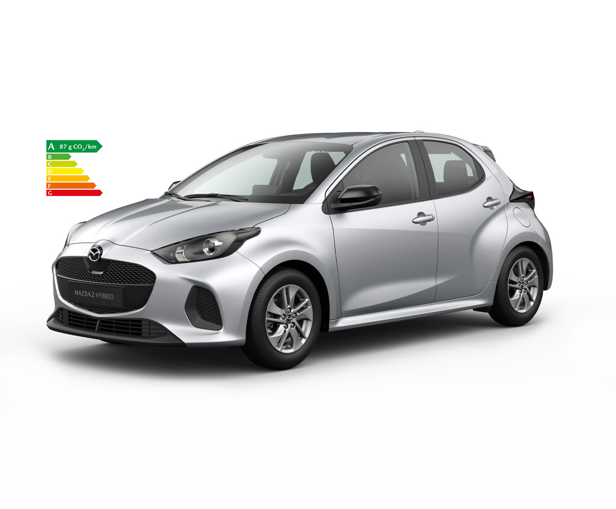 Mazda2 Hybrid Stormy Silver en finition Centre-line