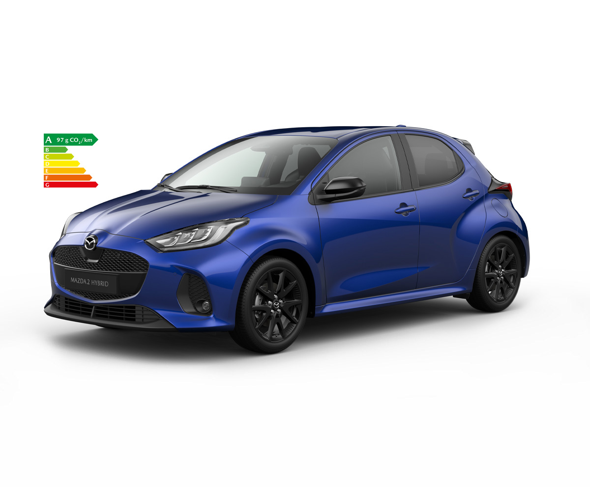 Mazda2 Hybrid Glass Blue en finition Homura