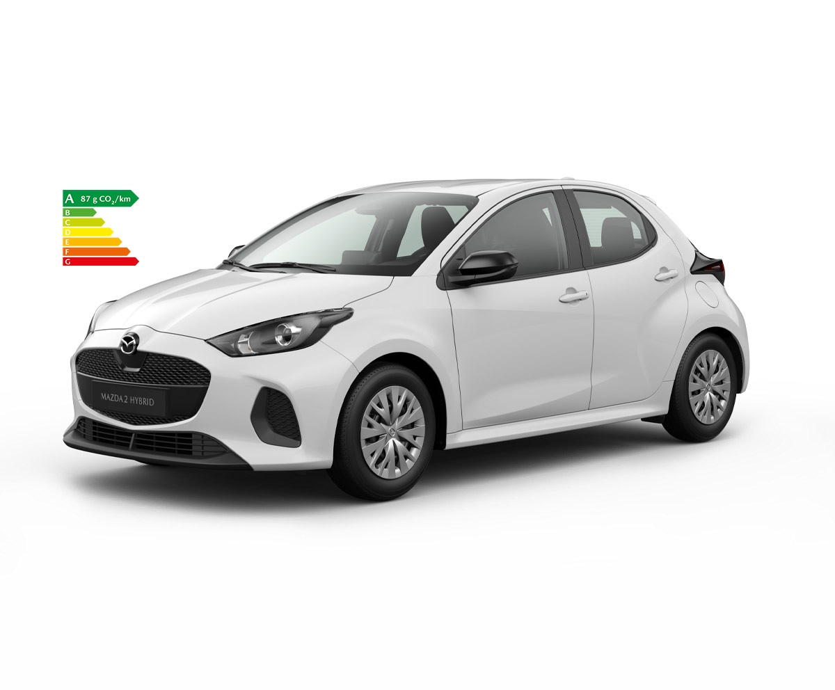 Mazda2 Hybrid Lunar White en finition Prime-line