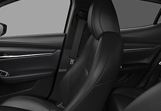 The Black Leather Seat in the Mazda3 Hatchback Exclusive-Line equipment.