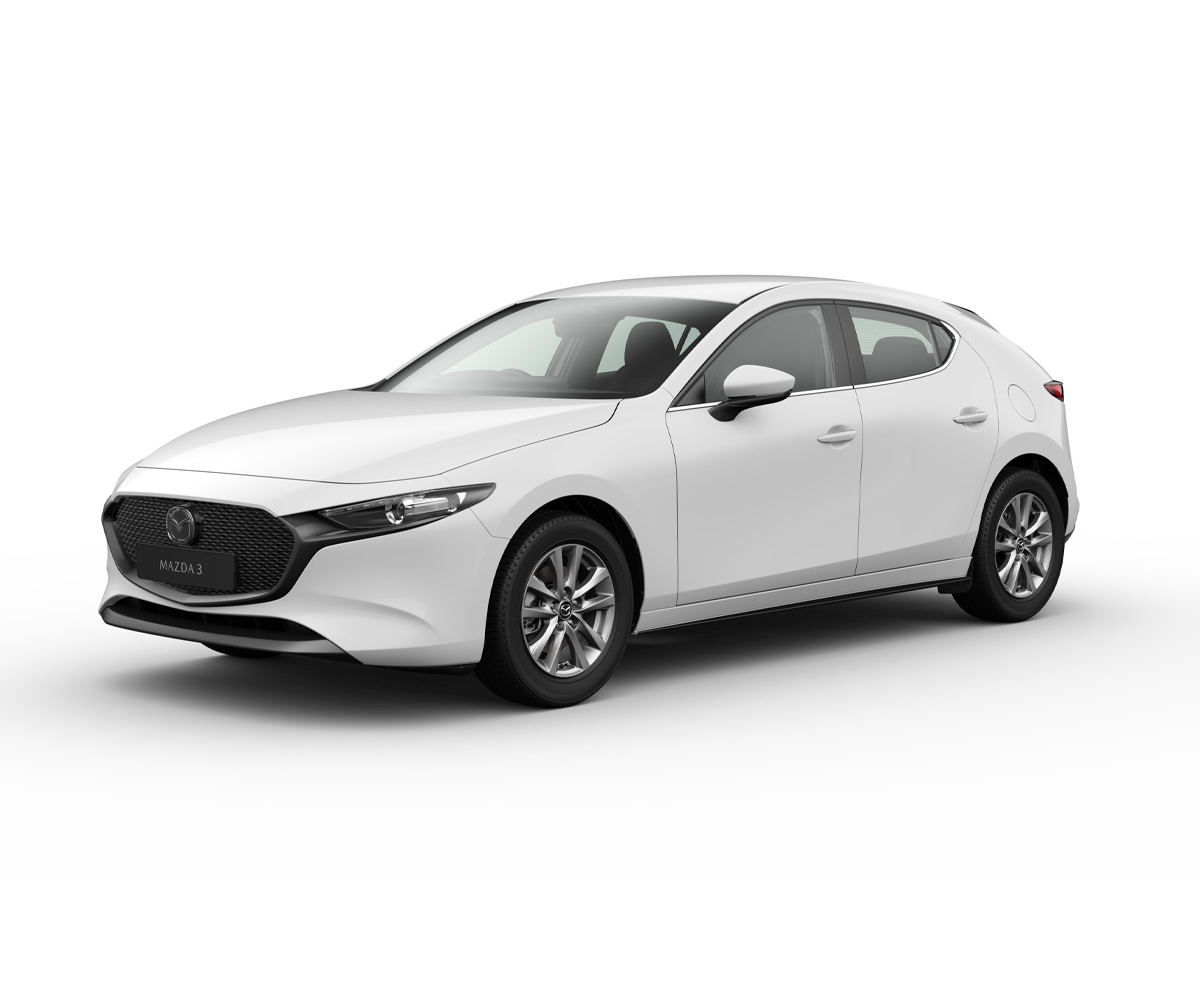 Mazda3 Hatchback in Arctic White body color in Prime-Line equipment