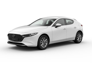 Mazda3 Hatchback in Arctic White body color in Prime-Line equipment