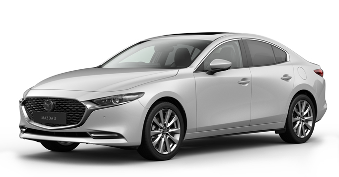 Mazda3 Saloon in Ceramic White color