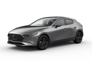 Mazda3 Hatchback in Machine Grey body color in the Takumi equipment level.