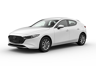 Mazda3 5 Porte con carrozzeria Arctic White nell’allestimento Prime-Line