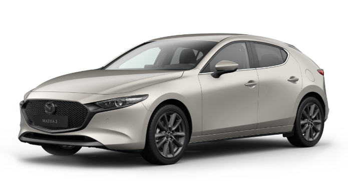 Mazda3 Хечбек в цвят Platinum Quartz