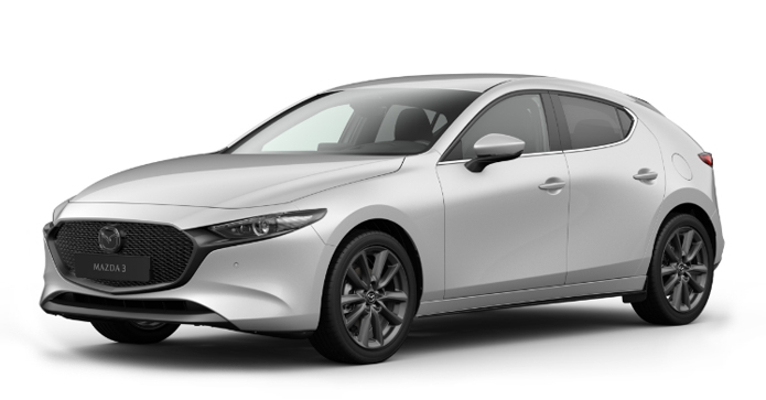 Mazda3 Hatchback i farven Ceramic White-farve