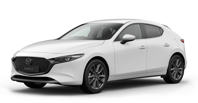 Mazda3 Hatchback in Arctic White color