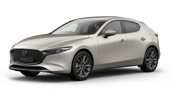 Mazda3 Hatchback in Platinum Quartz color