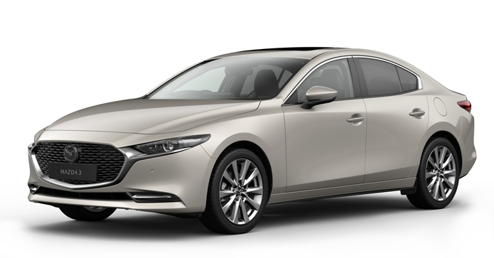 Mazda3 Saloon in Platinum Quartz color