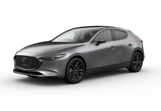 Mazda3 Hatchback in Machine Grey body color in the Takumi equipment level.