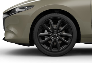 Jantes en alliage léger 18” noires sur la Mazda3 Hatchback avec niveau de revêtement de siège Nagisa