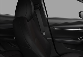 Revêtement de siège en tissu noir sur la Mazda3 Hatchback avec niveau de revêtement de siège Prime-Line