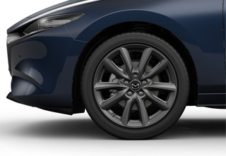 18” grijze lichtmetalen velg op de Mazda3 Hatchback in de Takumi