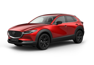 Exteriorul Mazda CX-30 Homura în culoarea Soul Red Crystal