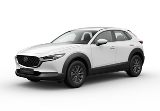 Mazda CX-30 in Arctic White in der Ausstattungsvariante Prime-Line