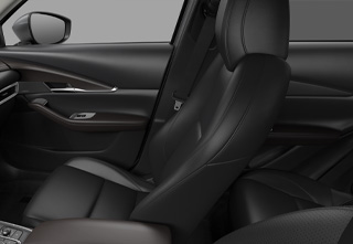 Black Leather Seat in Mazda CX-30 Exclusive-Line equipment.