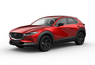 Exterior of the Mazda CX-30 Homura in Soul Red Crystal