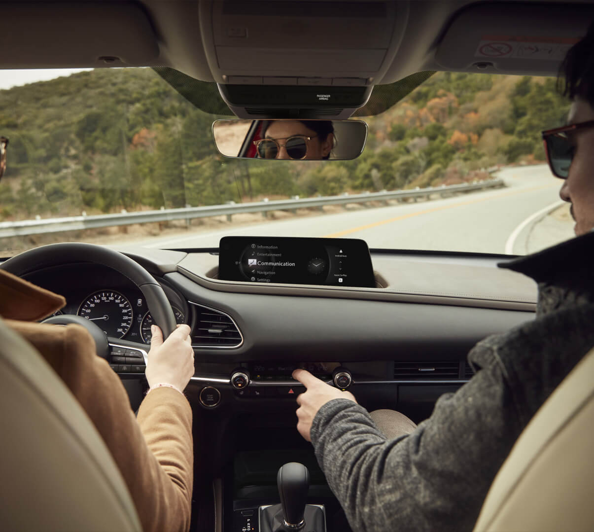 The new 10.25-inch touchscreen inside the Mazda CX-30 supports wireless Apple CarPlay and Android Auto.