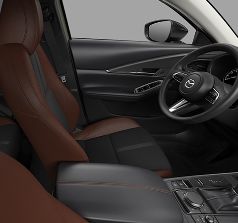 The Terracotta Leatherette Seats of the Mazda CX-30