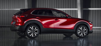 Mazda CX-30 shown from the rear and side.
