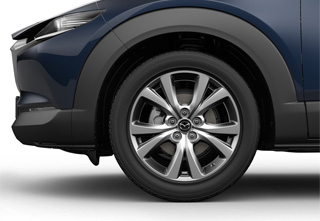 18 inch Alloy Wheels - Bright Silver in the Mazda CX-30 Takumi trim level.