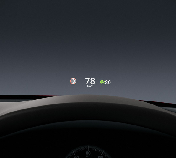 Mazda Active Driving Display projects speed and navigation commands onto the windscreen.