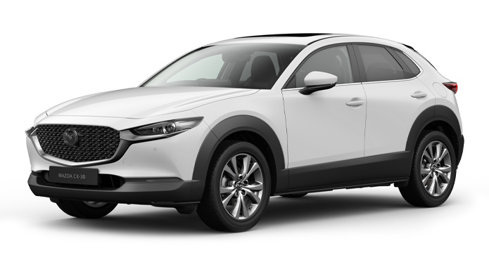 Mazda CX-30 in Arctic White color