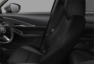 Black cloth and black roof interior of the Mazda CX-30 Exclusive-Line trim level