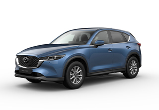 Der Mazda CX-5 in der Außenfarbe Sonic Silver in der Ausstattungsvariante Centre-Line