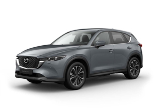 Der brandneue Mazda CX-5 in der Außenfarbe Sonic Silver in der Ausstattungsvariante Exclusive-Line