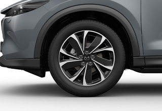 Die 19-Zoll-Leichtmetallfelge – Schwarz Metallic des brandneuen Mazda CX-5 in der Ausstattungsvariante Exclusive-Line.