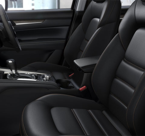The Black leather seats of the Mazda CX-5