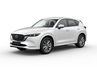 Mazda CX-5 dans son coloris extérieur Rhodium White et sa finition Takumi